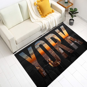 New York Rug, NYC Rug, USA Rug, New York City Rug, Famous Rug, Big City Rug, Area Rug, Cool Rug, For Living Room, Gift For Him, Modern Rug