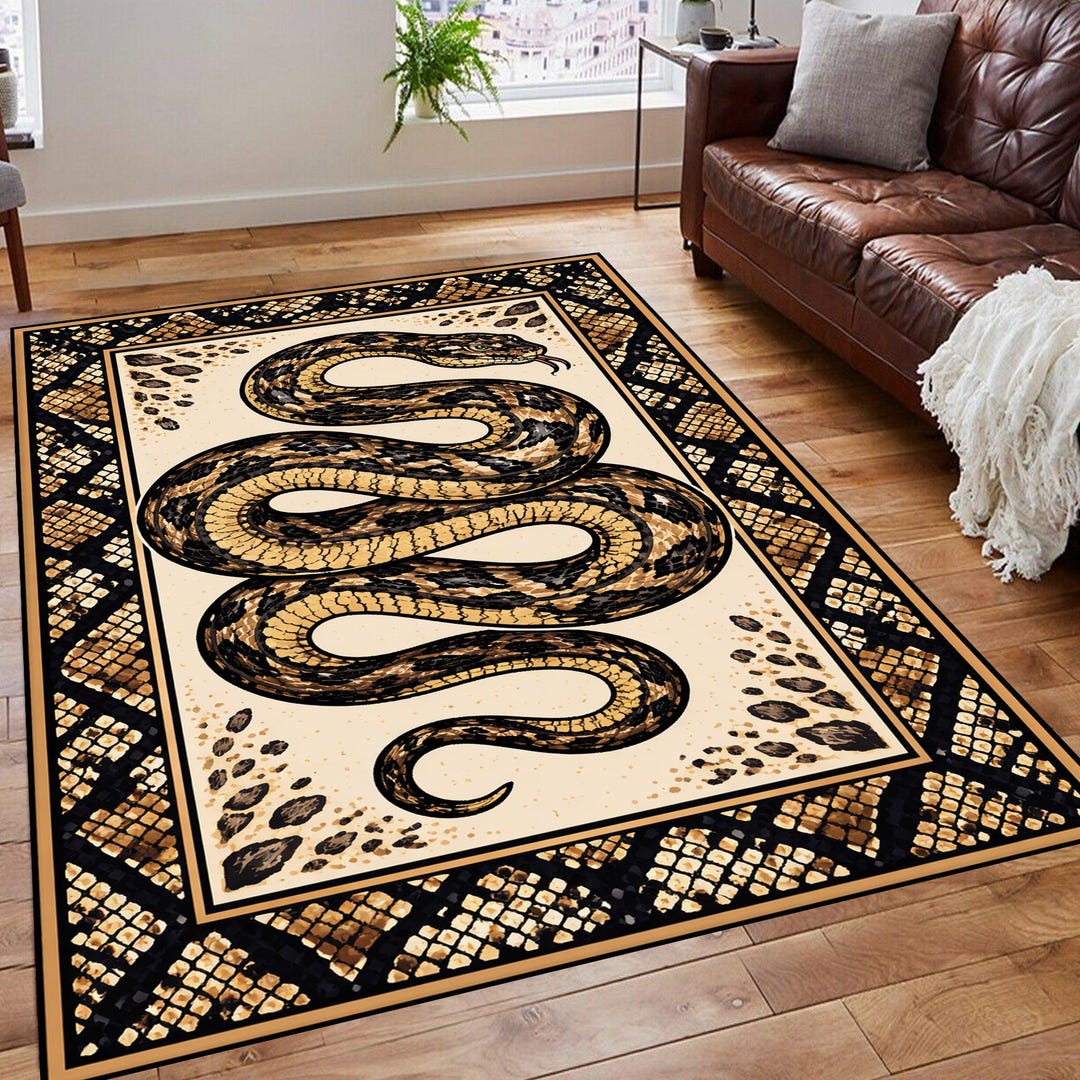 Skunk Rug Snake Pattern Rug: Exotic Wildlife Themed, Animals Rug - Etsy