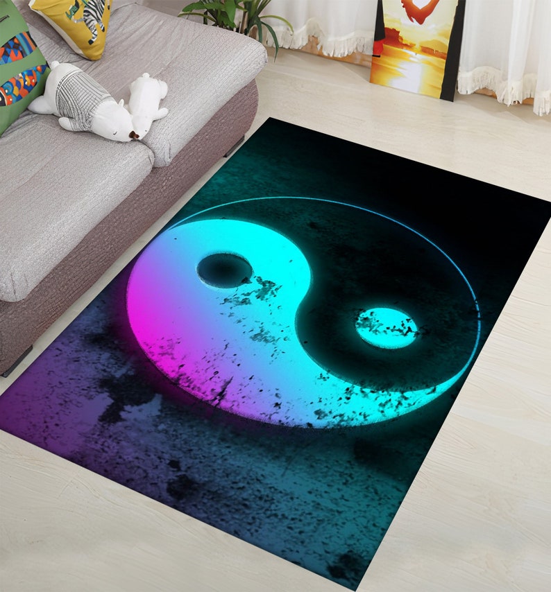 Ying Yang Rug Yin Yang Theme Rug Chinese Rug Bad and Good - Etsy