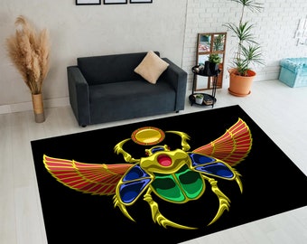 Egypt Rug, Hieroglyph Rug, Anubis Rug, Ancient Rug, Egyptian Decor, For Living Room, Cool Rug, Area Rug, Housewarming Gift, Home Decor