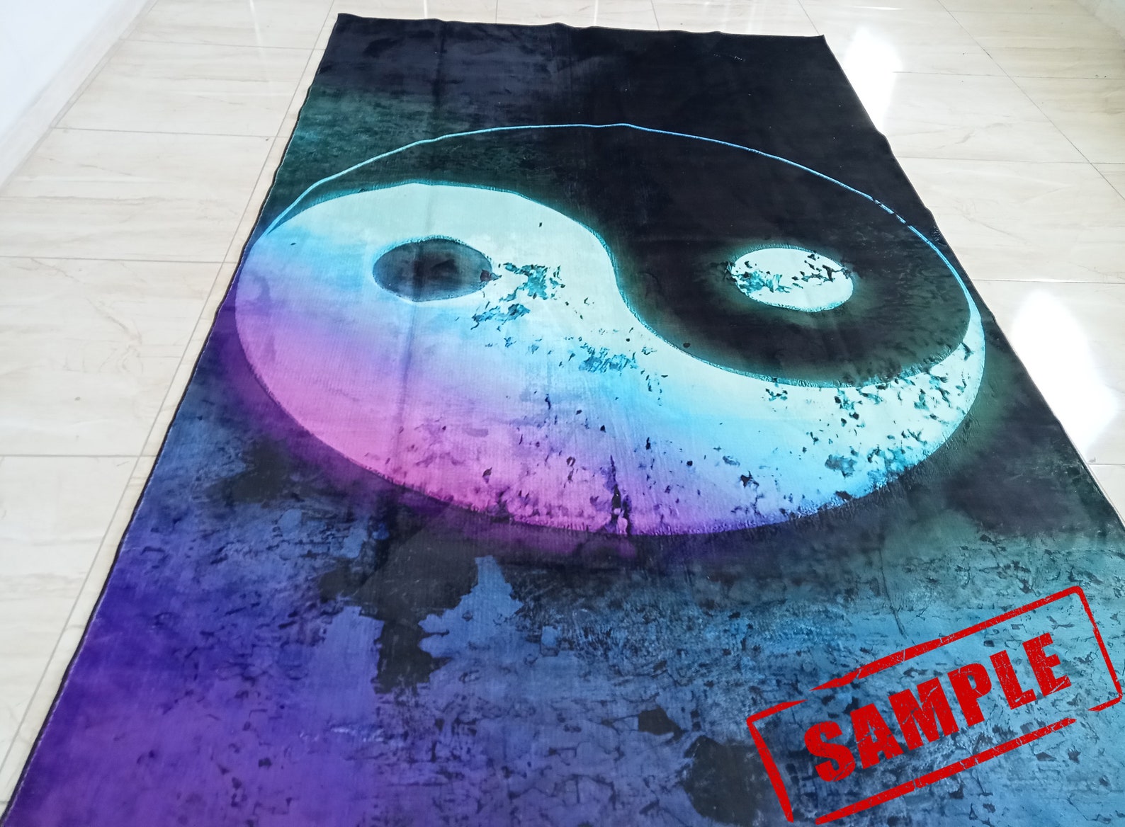 Ying Yang Rug Yin Yang Theme Rug Chinese Rug Bad and Good - Etsy