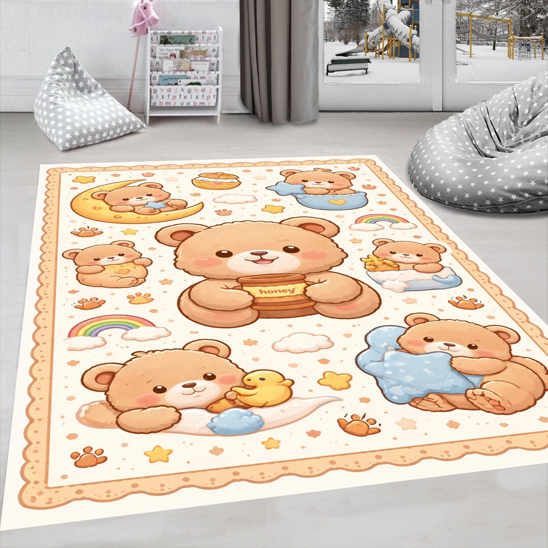 Teddy Rugsbe Teddy Bear Rug: for Kids Room, Sweet Animals - Etsy