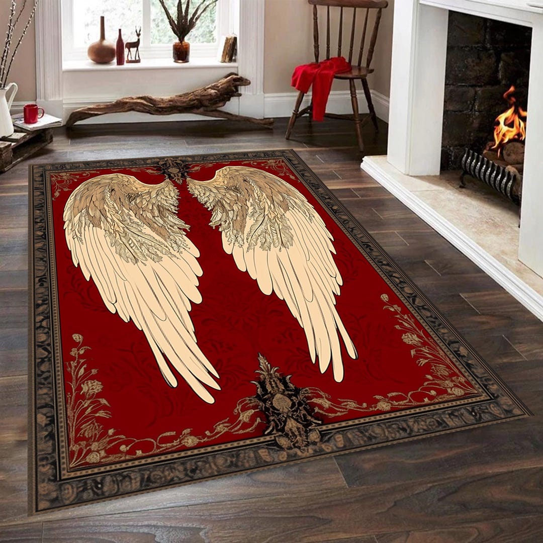 Angel Fairy Rug Angel Wings Rug: Modern Persian Style Wing Decor - Etsy
