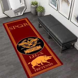 Roman Empire Runner, Roman Empire Rug, Pig Rug, Runner Rug,Warrior Rug,SPQR Rug, Hallway Runner Rug,Long Rug,Popular Rug,Themed Rug,Cool Rug