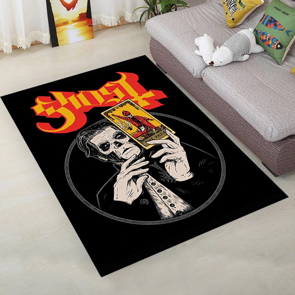 Discover Ghost Music Band, Ghost Rug, Heavy Metal Rug, Rock Music Rug, Music Rug, Musician Decor, Skull Rug, Priest Rug, Musical Rug,Living Room Rug