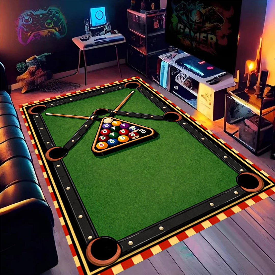 Pool Table Rug: Billiard,billiard Ball,game Room - Etsy