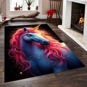 Unicorn Rug, Unicorn Design Rug, Mystical Rug, Unicorn Pattern Rug, Fantasy Rug, Unicorn Decor, Unicorn Carpet, Magical Unicorn Rug