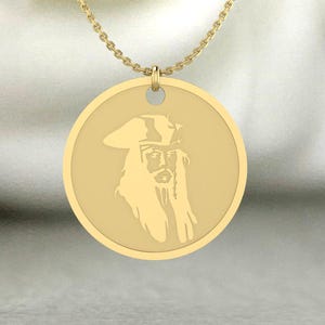 Gold Piraten Anhänger Halskette, Jack Sparrow-inspirierter Schmuck, Piraten-Halskette der Männer, nautischen Schmuck, Kapitän Anhänger, Gothic Geschenk