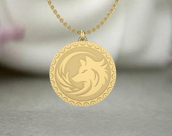 My Shape Punk Wolf Halskette, 30 mm Edelstahl Anhänger, Silber Gold Schwarz, hypoallergen, langlebiger Wolfskopfschmuck für Männer & Frauen