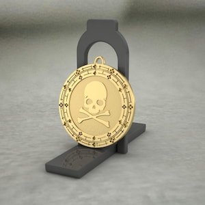 Gold Filled Viking Skull Pendant Necklace with Norse Runes Circle, 30mm Round Norse Jewelry, Viking Protection Amulet, Norse Mythology Gift