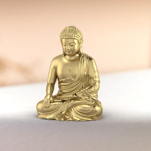 Mini Golden Buddha Statue: Spiritual Meditation Altar Decor