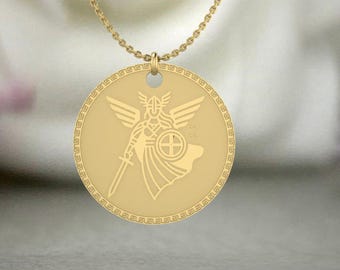 Valkyrie Pendant Necklace: 14K Gold-Filled Norse Warrior