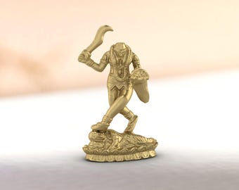 Mini Brass Chinnamasta Statue - 3cm Hindu Goddess Figurine | Mahavidya Deity | Spiritual Altar Decor | Handcrafted Golden Idol