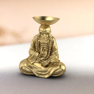 Mini Buddha Statue 3cm Gold Meditation Figure Small Buddhist Monk Figurine Spiritual Decor Mindfulness Gift Zen Home Altar