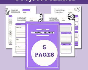 college student planner pdf Printable Student project Planner, Printable Project Planner, Project Tracker Printable,Student Planner