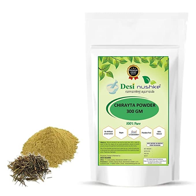 Desi Nushke Chirayta Polvo / 10.58 oz / Bitter Stick / 300 GM / Polvo de genciana india / Nepali Chiraita Stick / 100% Puro y Natural
