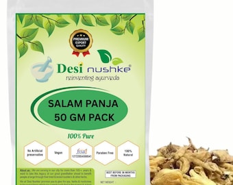 DESI NUSHKE Salam Panja Hatta Haddit Lucky hand Root | Natural Marsh Orchid | Salam Panja 50 gm Organic | Salab panja