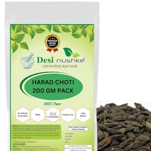 Desi Nushke Harad Choti | 7.05 oz |Terminalia Chebula | 200GM | Myrobalan | Black Himej | Haritaki | Bal Harar | 100% Pure & Organic