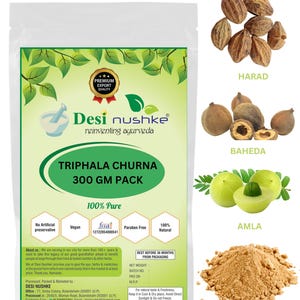 Desi Nushke Organic TRIPHALA POWDER | 300 GM | For Healthy Digestion and Relives Constipation | 10.58 oz | Herbal Laxative