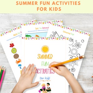 Actividades de verano imprimibles para niños / A4 / Carta de EE. UU. / Colorear / Juegos / Rompecabezas / Paquete / Libro / Boredom Buster / Descargar PDF