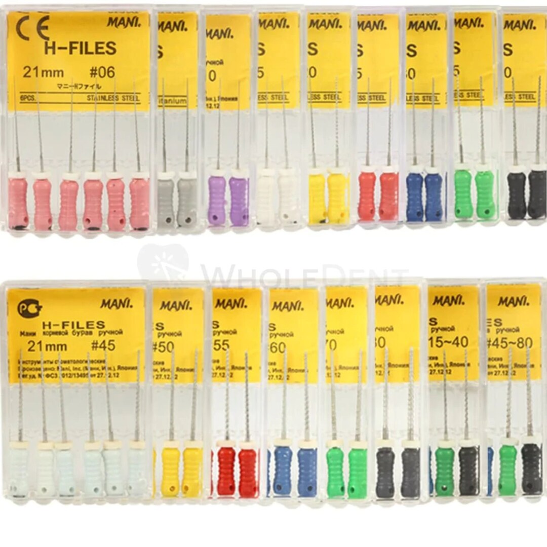 6 H Files Root Canal Hand Files 21 Mm Stainless Steel Etsy