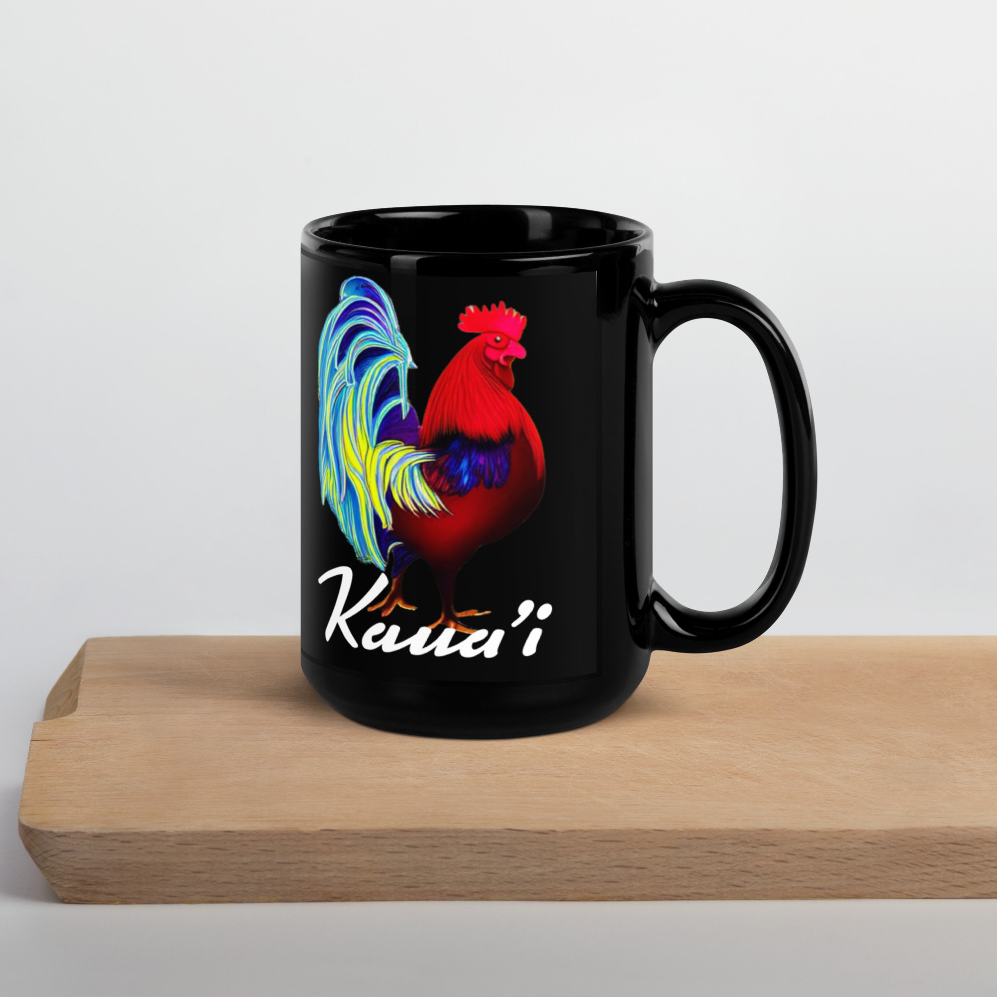 Kauai Rooster Edition : 2e édition - Mug noir brillant