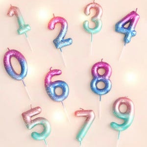 Geburtstagskerzen Geburtstagszahl Kerzen Metallic Galaxy Pastell rosa lila blau bunte kindergeburtstag Kerzen 1 geburtstag cakesmash kerze