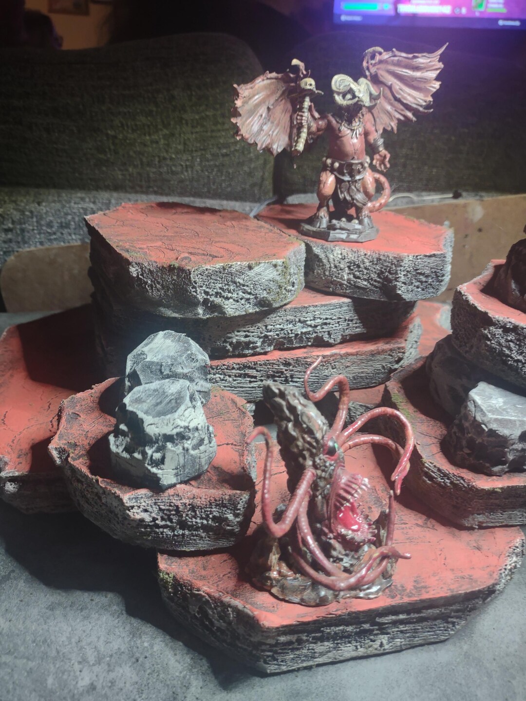 Stackable Rocks Wargaming Terrain, Double Sided Hellscape Burnt Grass ...