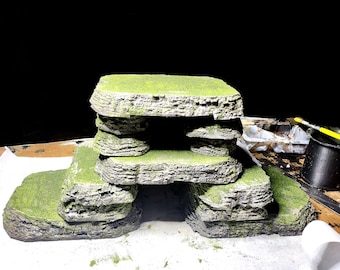 stackable rocks, wargaming terrain, grassy terrain, cliff face