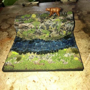 klif- en rivierdiorama, modulaire kliftegel