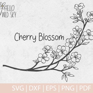 Kirschblüte SVG, Sakura Blume Clipart, Blumen SVG, botanische SVG, Sakura Baum SVG, Sakura Zweig SVG