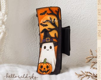 Spooky Season Hair Clip SVG, Witch Ghost Claw Clip 4.1", Halloween Ghost Hair Clip Design (Digital Download)