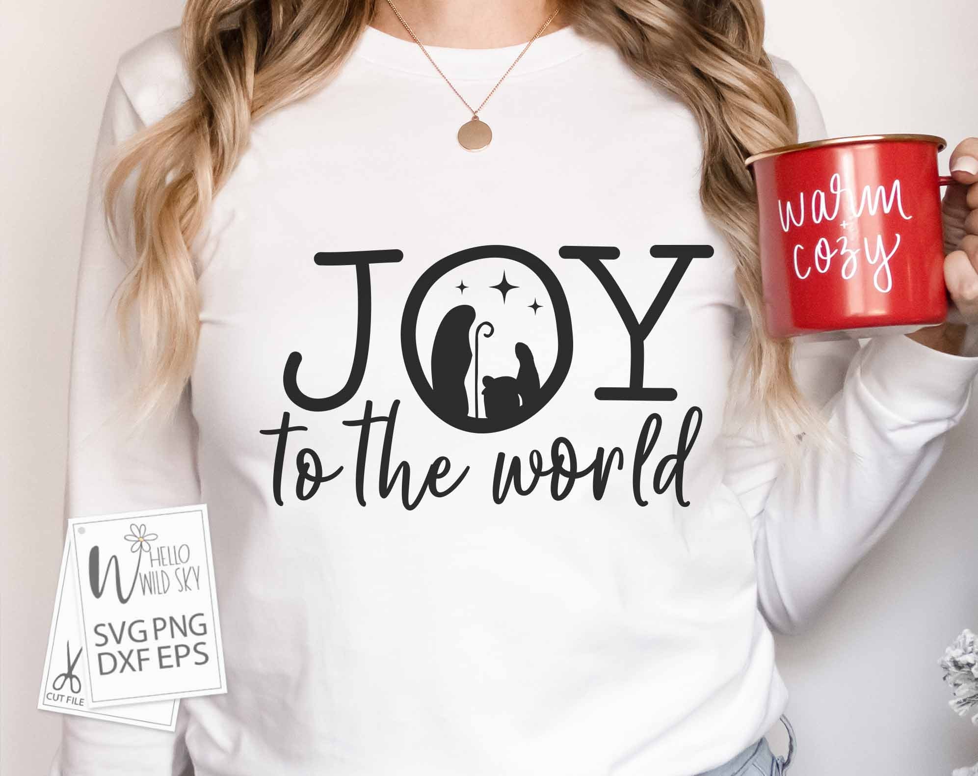 Joy to the World Nativity SVG Clipart, Joy to the World SVG, Christmas ...