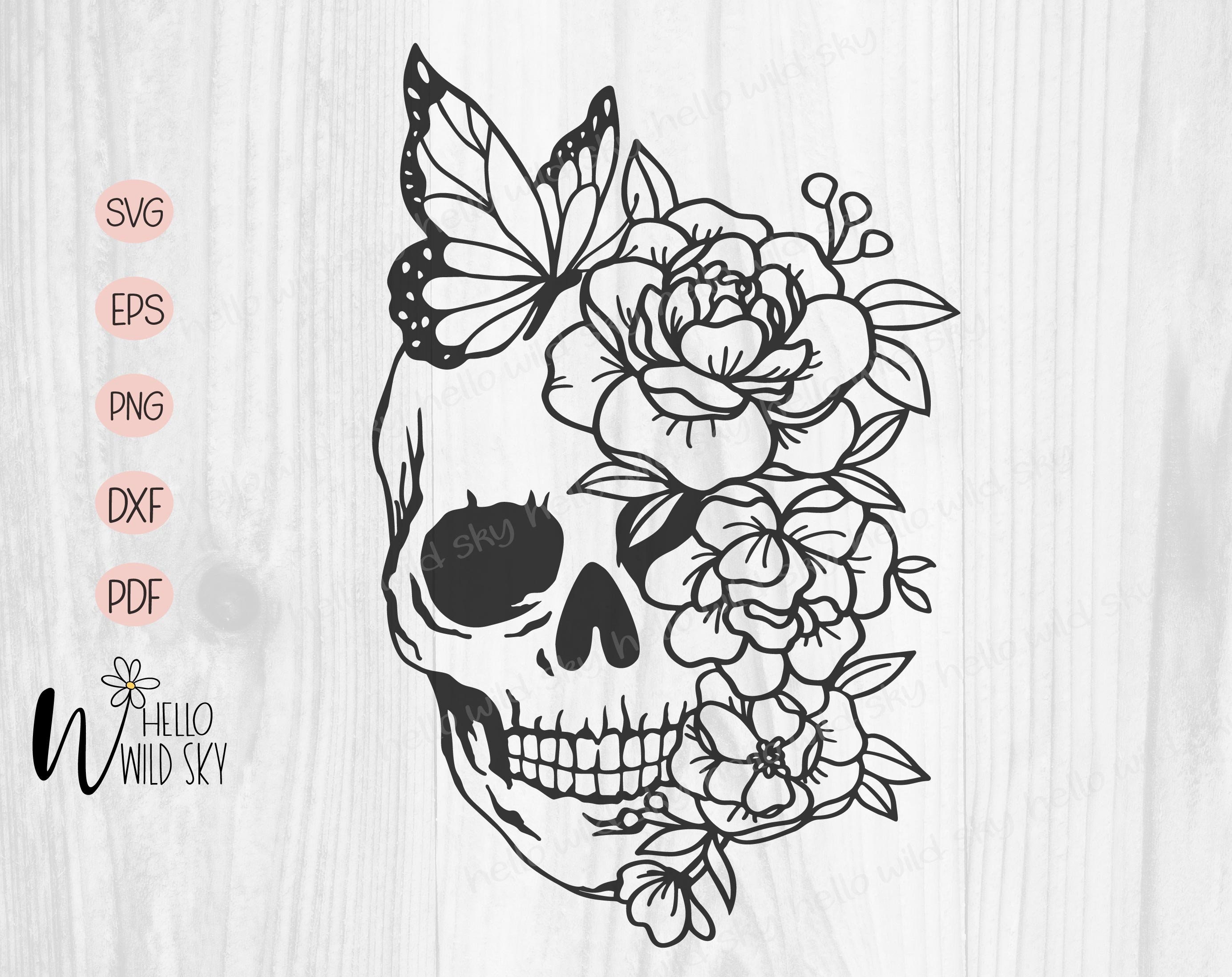 月乃カエル Skull in the Flowers Flowers on Skull | Fine Art