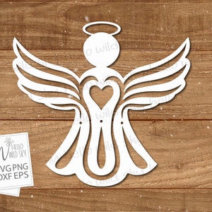 Angel SVG, Angel Silhouettes SVG, angel vector, angel clipart, religious angel svg, Papercut Ornament, angel cricut svg cut file, Angel DXF