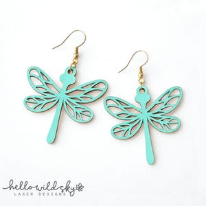 Dragonfly earrings svg, Dragonfly Laser SVG cut file, glowforge ready laser cut file, Earrings laser file, Animal Glowforge Cricut Xtool