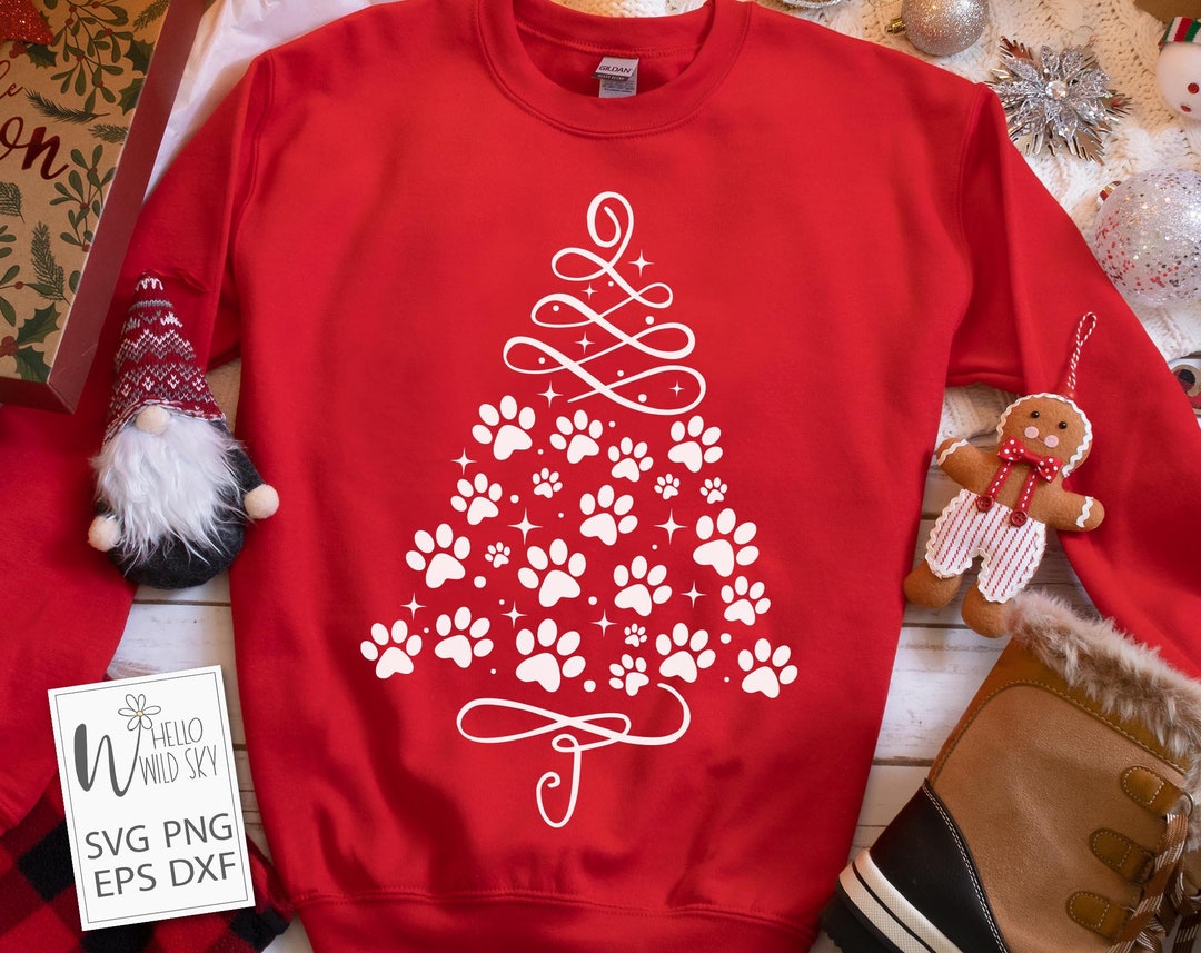 Paw Tree Svg Christmas Paw Tree Svg Christmas Tree Svg Etsy