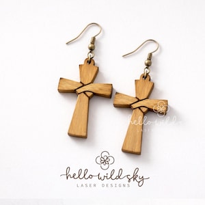 Cross Earring Bundle SVG, Religious Cross LaserCut, Easter Wood Earring Svg, Christian Cross Earrings SVG, Earrings Glowforge Svg image 9