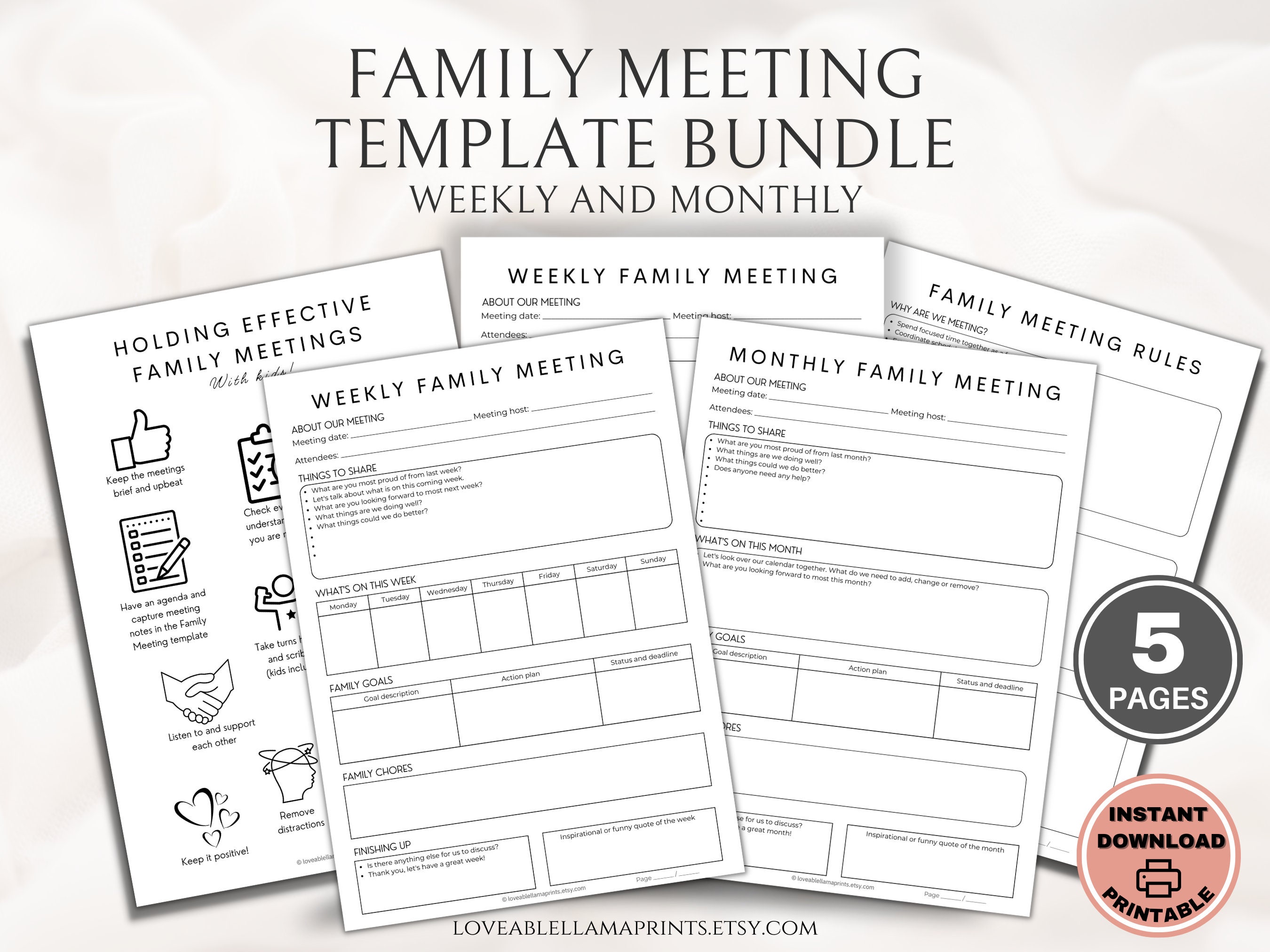 The Ultimate Couples Meeting Toolkit - Editable pdf - Meeting