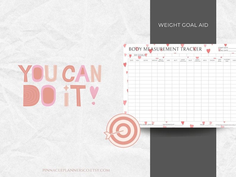 Printable Body Measurements Tracker BUNDLE 40+ Multiple Designs Body ...