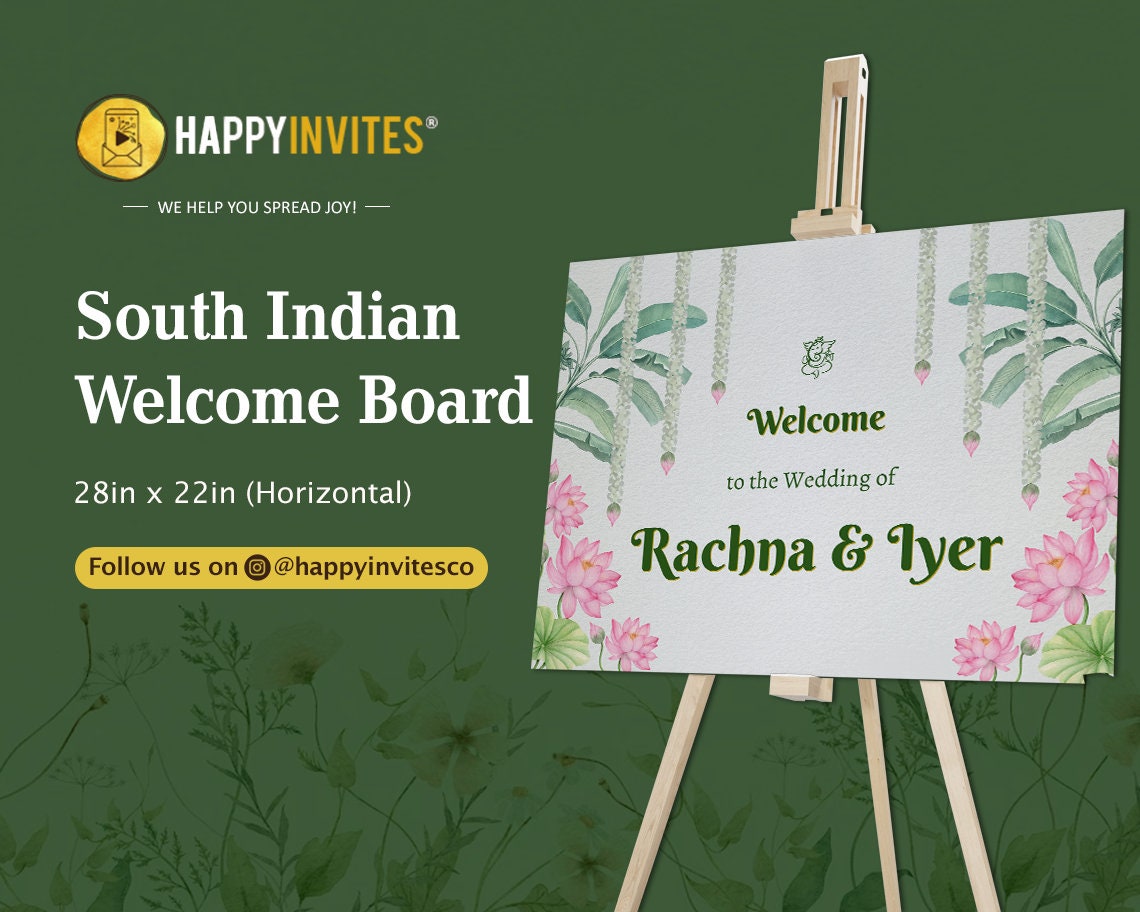 Telugu Wedding Welcome Sign as Telugu Wedding Signages South -  Norway