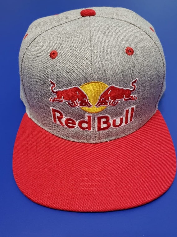 Redbull Athlete Snapback Hat grey & Red Etsy
