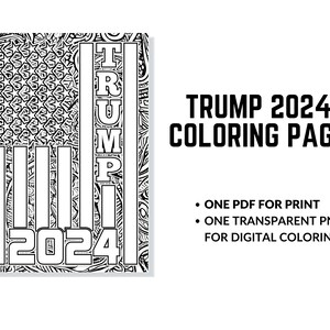 Trump 2024 Coloring Page instant download
