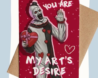 Terrifier Inspired Art the Clown Valentine's Card - Art's Desire - Horror Love - Fun - Anniversary