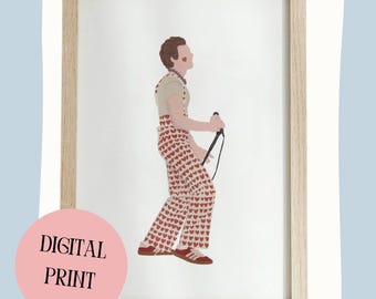 Digital Harry Styles Inspired Print - Size A1, A4, A3 - Pop Culture - Home Decor - PDF - Gift for friend - Wall art