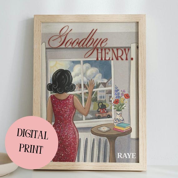 DIGITAL RAYE 'Goodbye Henry.' Inspired Print - A1/A4 Size - Pop Culture - Wall Art - Home Decor - Gift for Friend - Music Gift - Digital Art