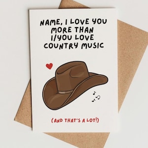 Personalized Country Music Card - Funny Gift