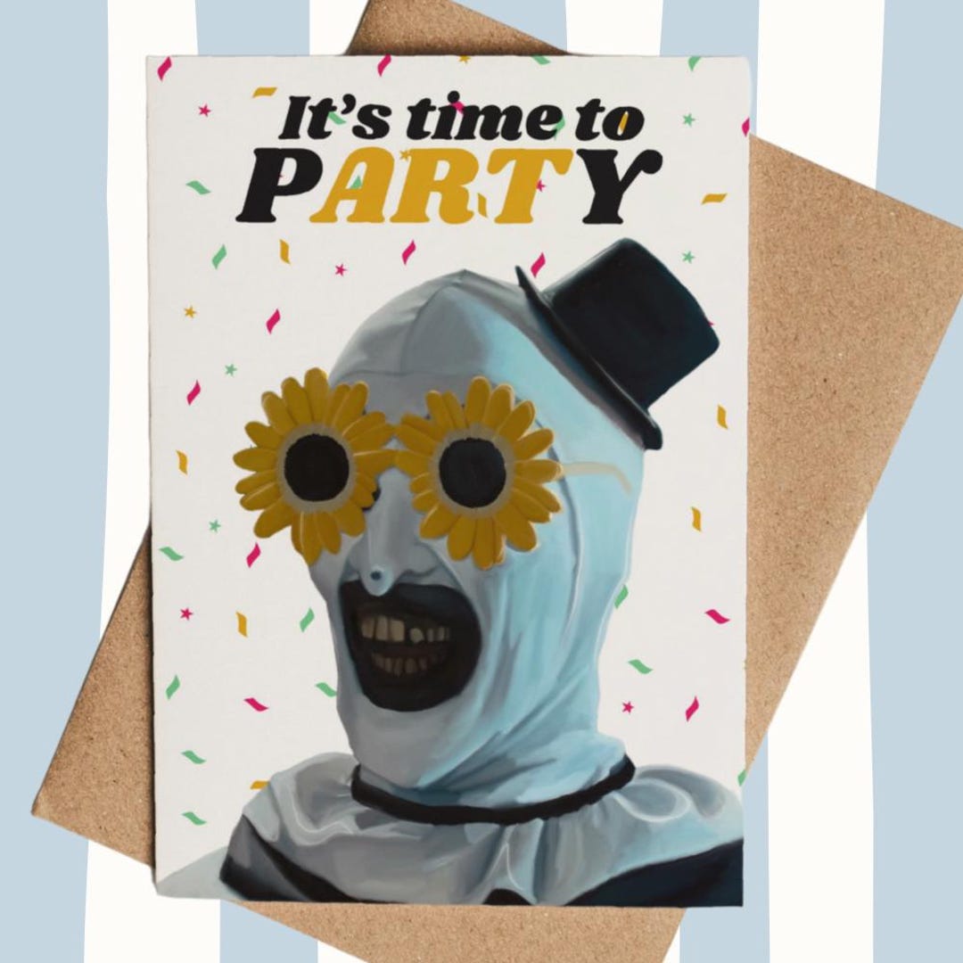 Terrifier Birthday Card - Art the Clown, Horror Theme - Fun - Etsy