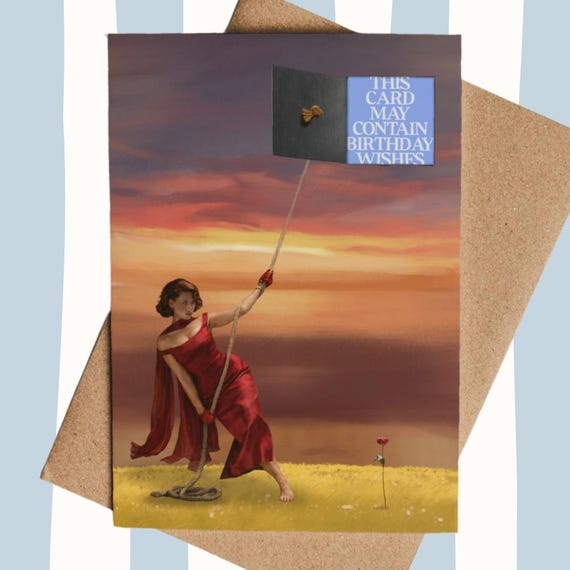 RAYE Inspired Birthday Card - May Contain Birthday Wishes – Funny Pop Culture Gift - Singer - Gift for her/him
