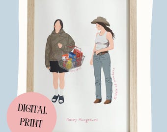 Cyfrowy wydruk inspirowany Kacey Musgraves – Susze – Middle of Nowhere – Muzyka country – Popkultura – Sztuka ścienna – Plakat